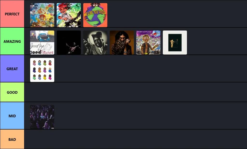 rap albums & mixtapes that i listened too