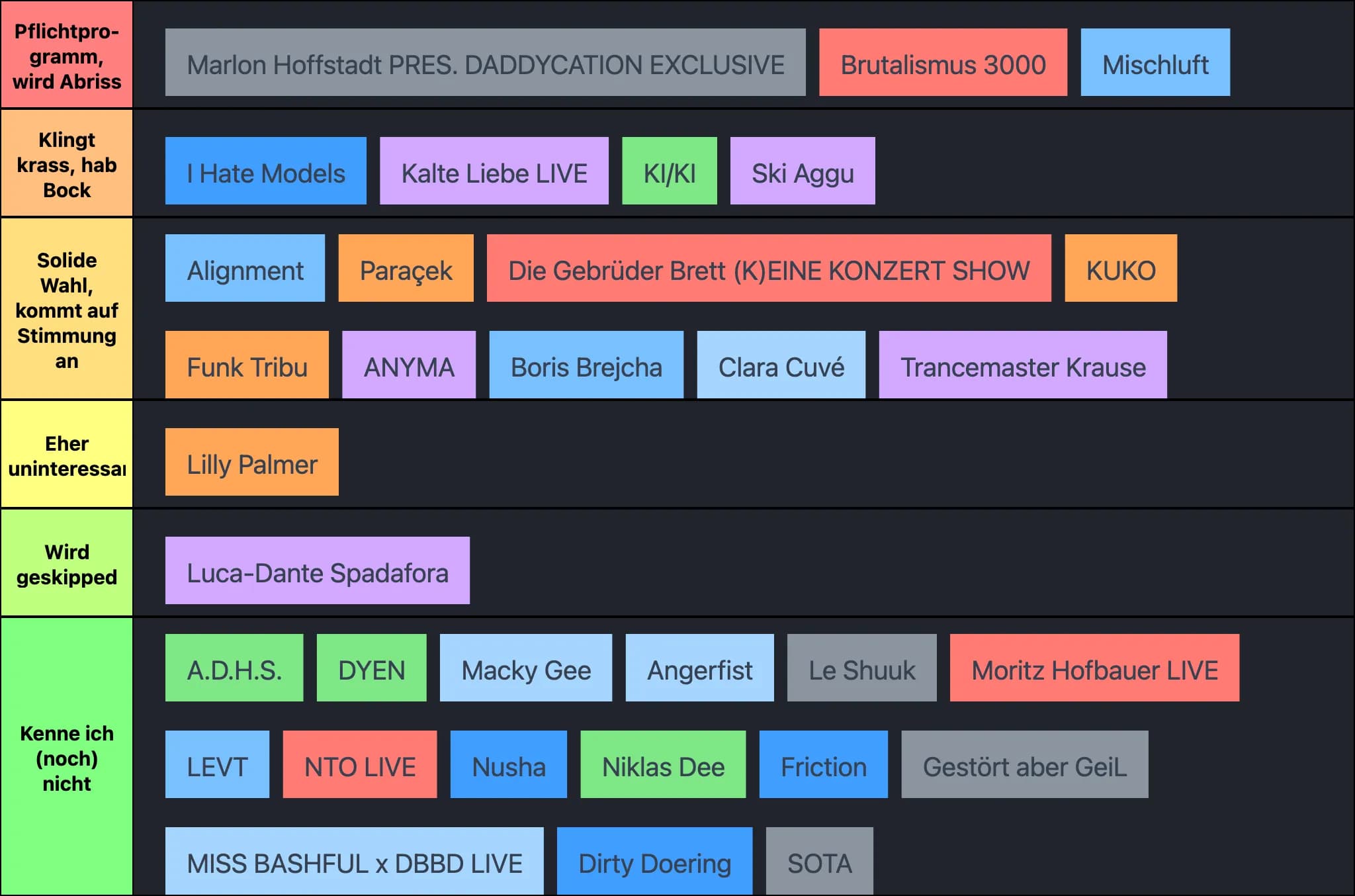 SMS Lineup 2025 Freitag