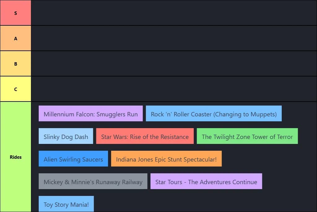 Hollywood Studios Rides